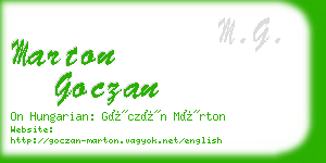 marton goczan business card